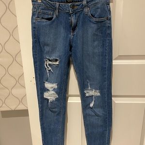 Brand New Just Black Ripped Low-Rise Skinny Jeans